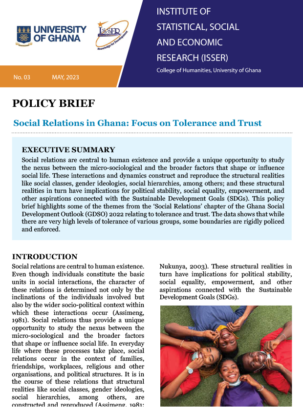 Social Relations in Ghana: Focus on Tolerance and Trust