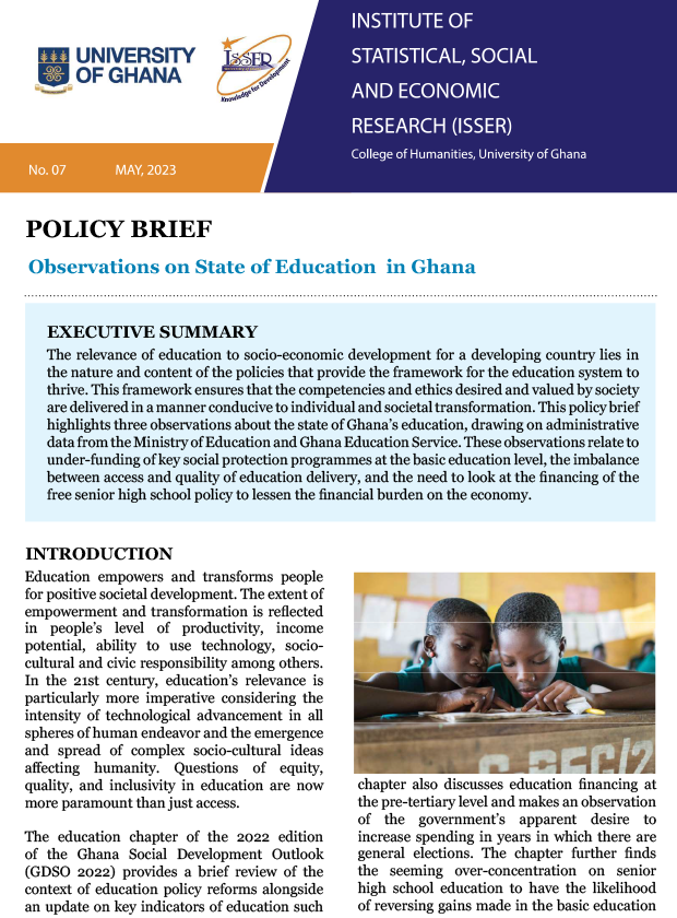 Observations on State of Education in Ghana