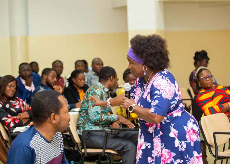 Prof. Gadzekpo during the training session