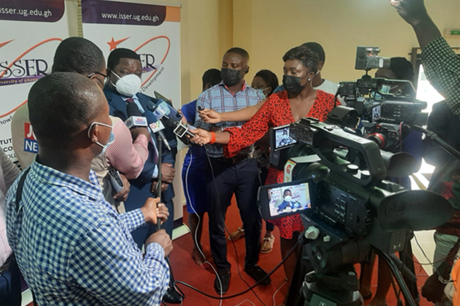 Prof Quartey addressing the media