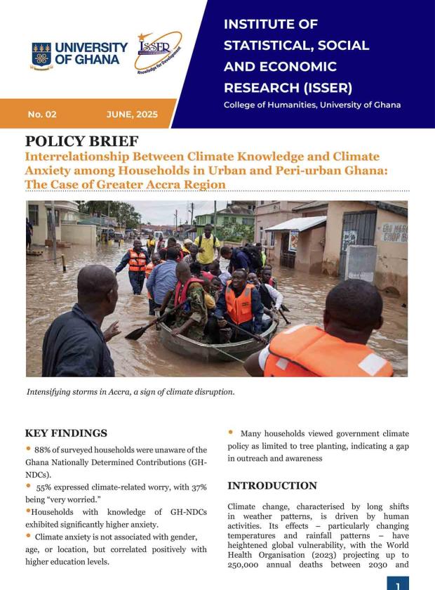 Interrelationship Between Climate Knowledge and Climate Anxiety among Households in Urban and Peri-urban Ghana: The Case of Greater Accra Region